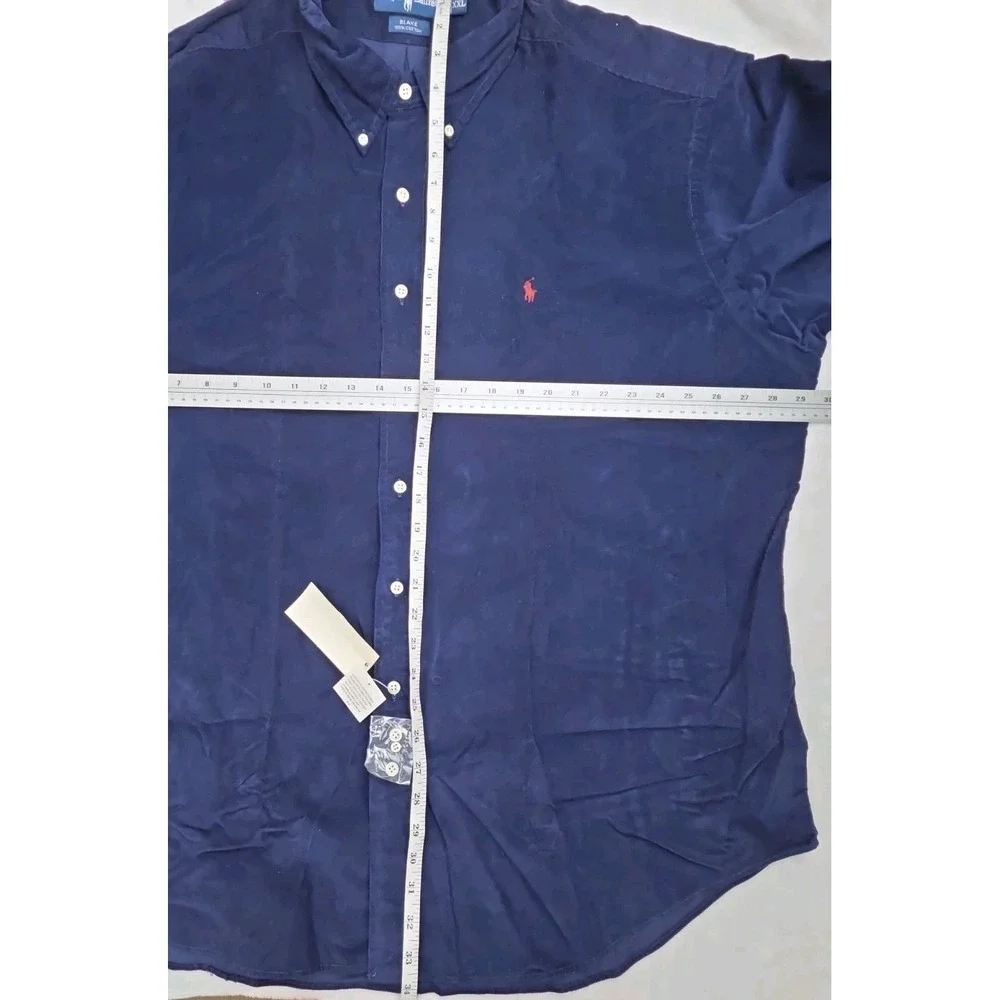 NWT Y2K Vintage Polo Ralph Lauren Blake Corduroy Button Down Shirt Mens XXL Blue